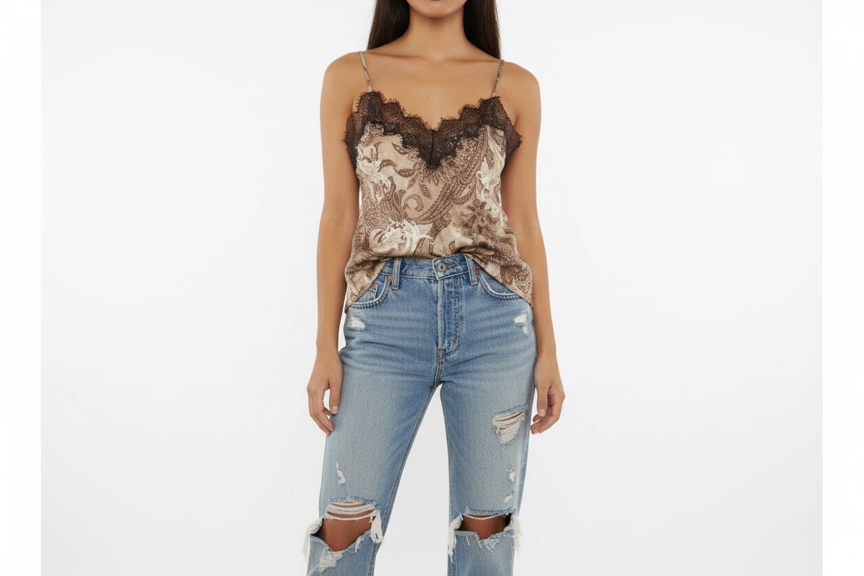 TOP FANTASIA PIZZO BROWN