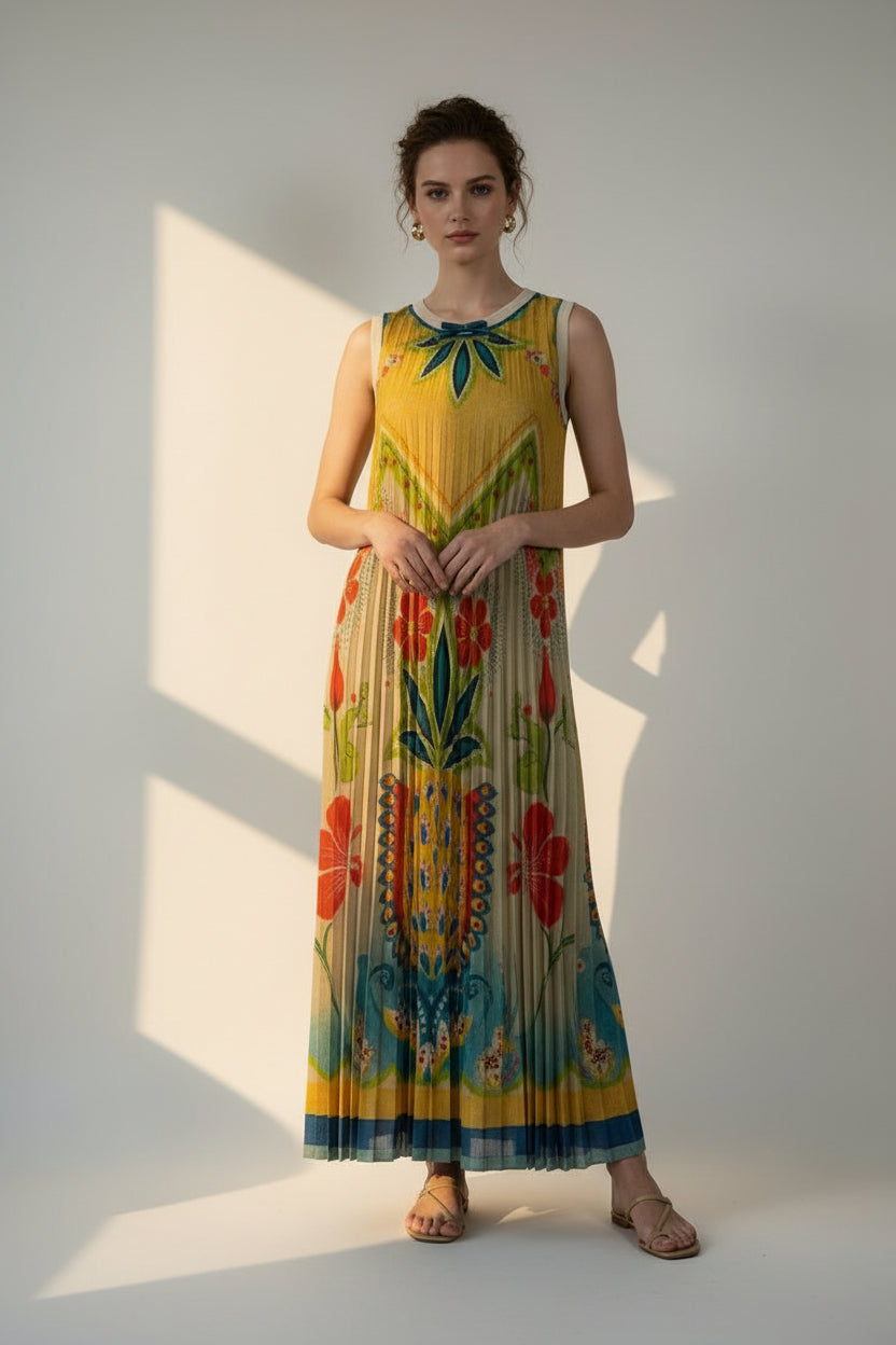 Abito lungo oro LUMINA