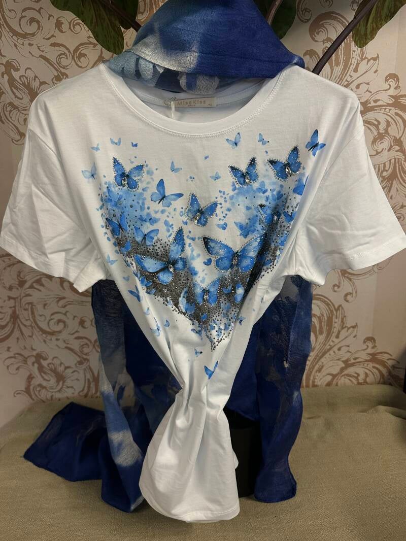 T-shirt stampa farfalle