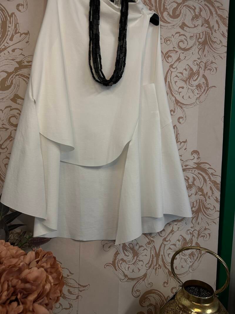 Maglia gilet collo alto -bianca