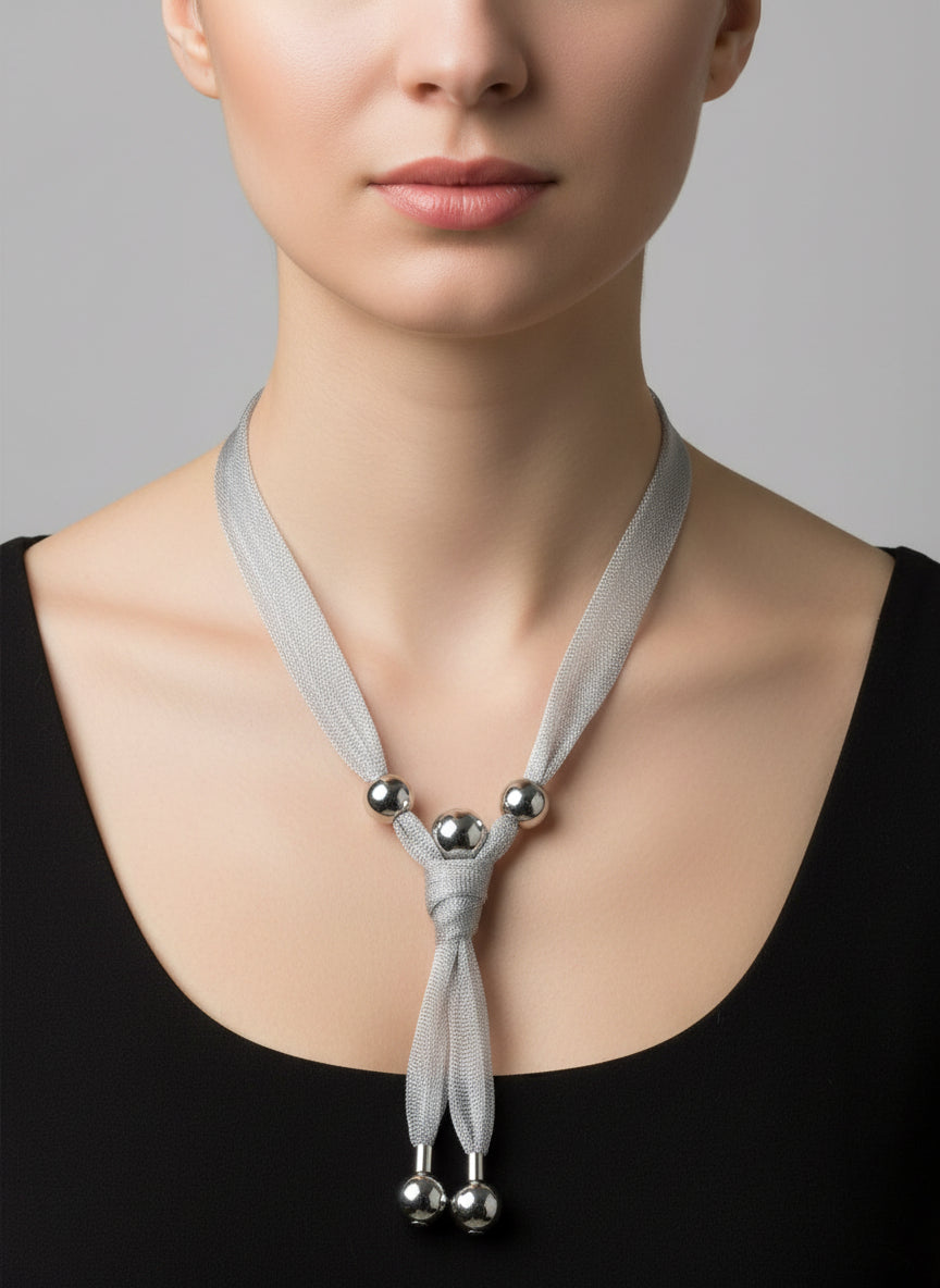 Collana lunga argento