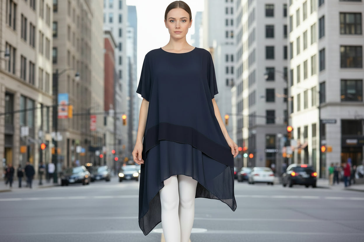 Maglia lunga blu Altamira