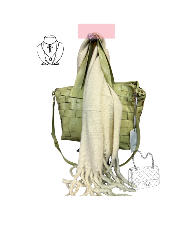 borsa ecopelle verde