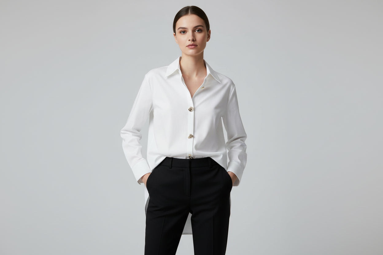 camicia bianca gioiello Altamira