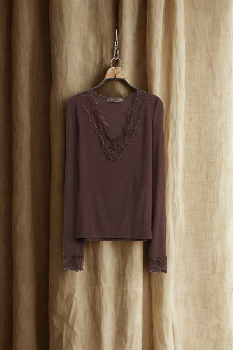 Maglia maniche lunghe pizzo