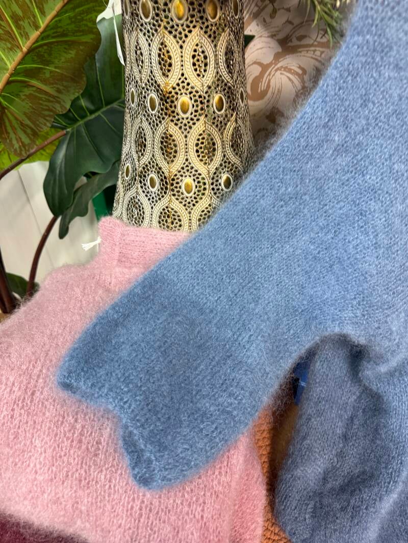 Maglione mohair azzurro