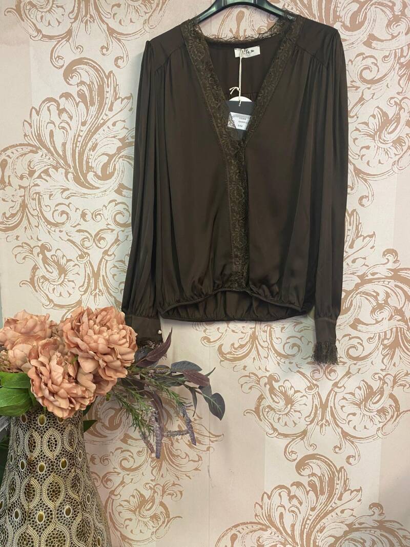 Blusa Marrone maniche lunghe — S/M