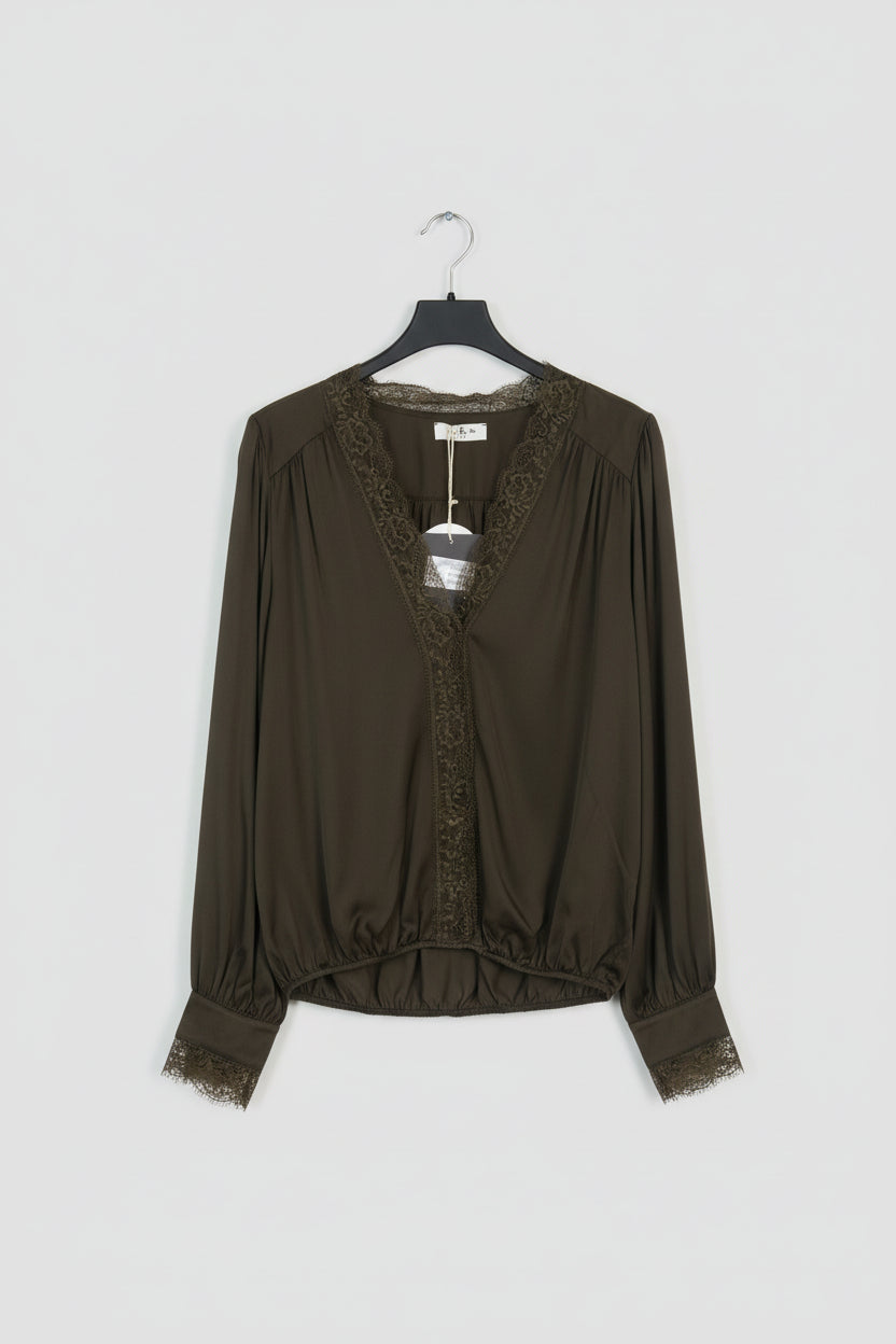 Blusa Marrone maniche lunghe — S/M