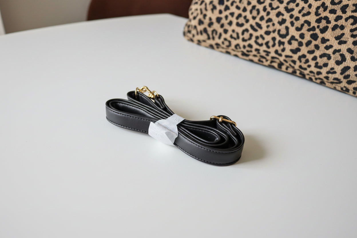 borsa shopping tessuto  beige e nero