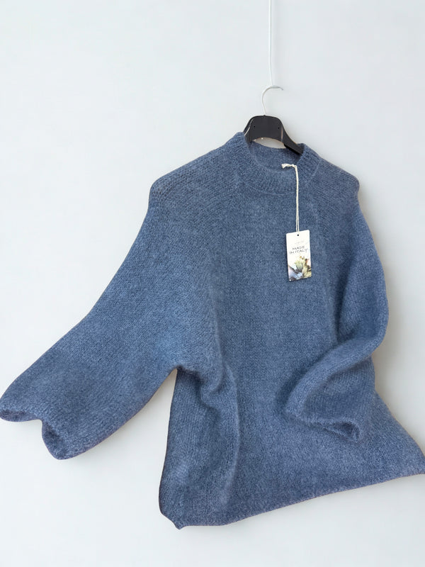 Maglione mohair azzurro