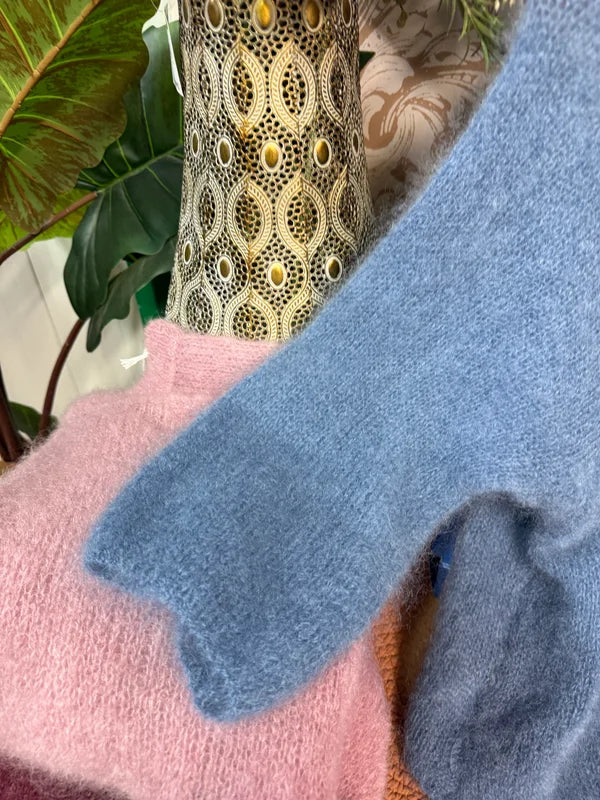 Maglione mohair azzurro