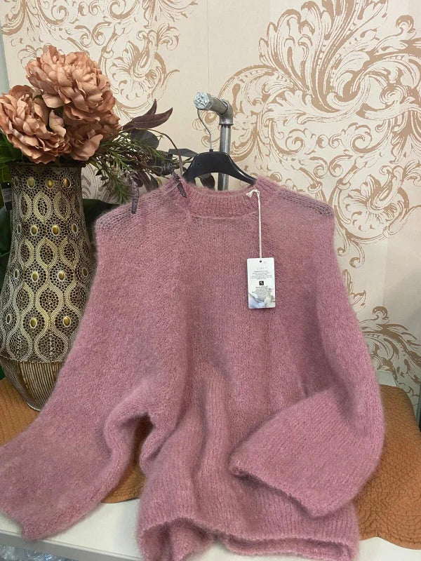 Maglione mohair rosa