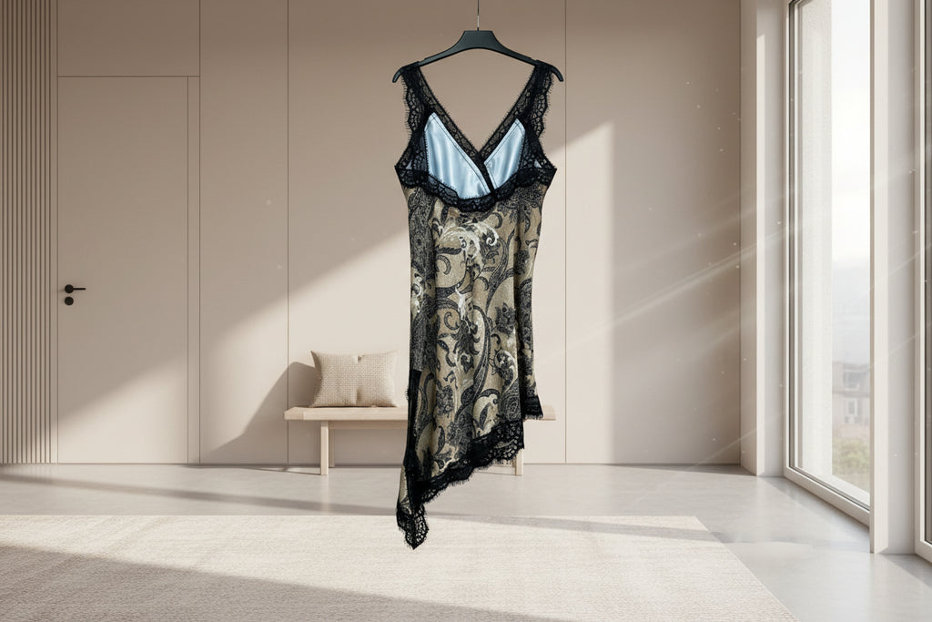 Vestito canotta lunga pizzo