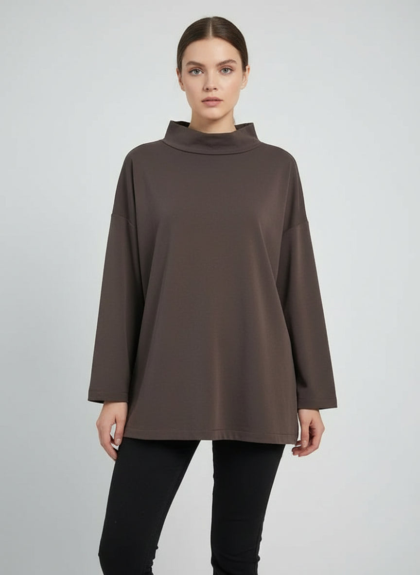 Felpa punto milano marrone