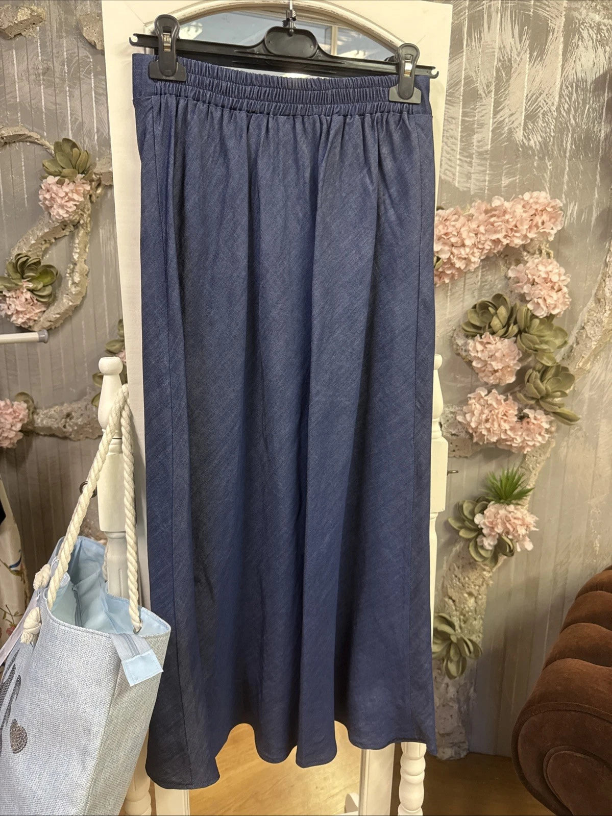 Gonna Lunga Jeans Leggero Svasata Altamira Milano