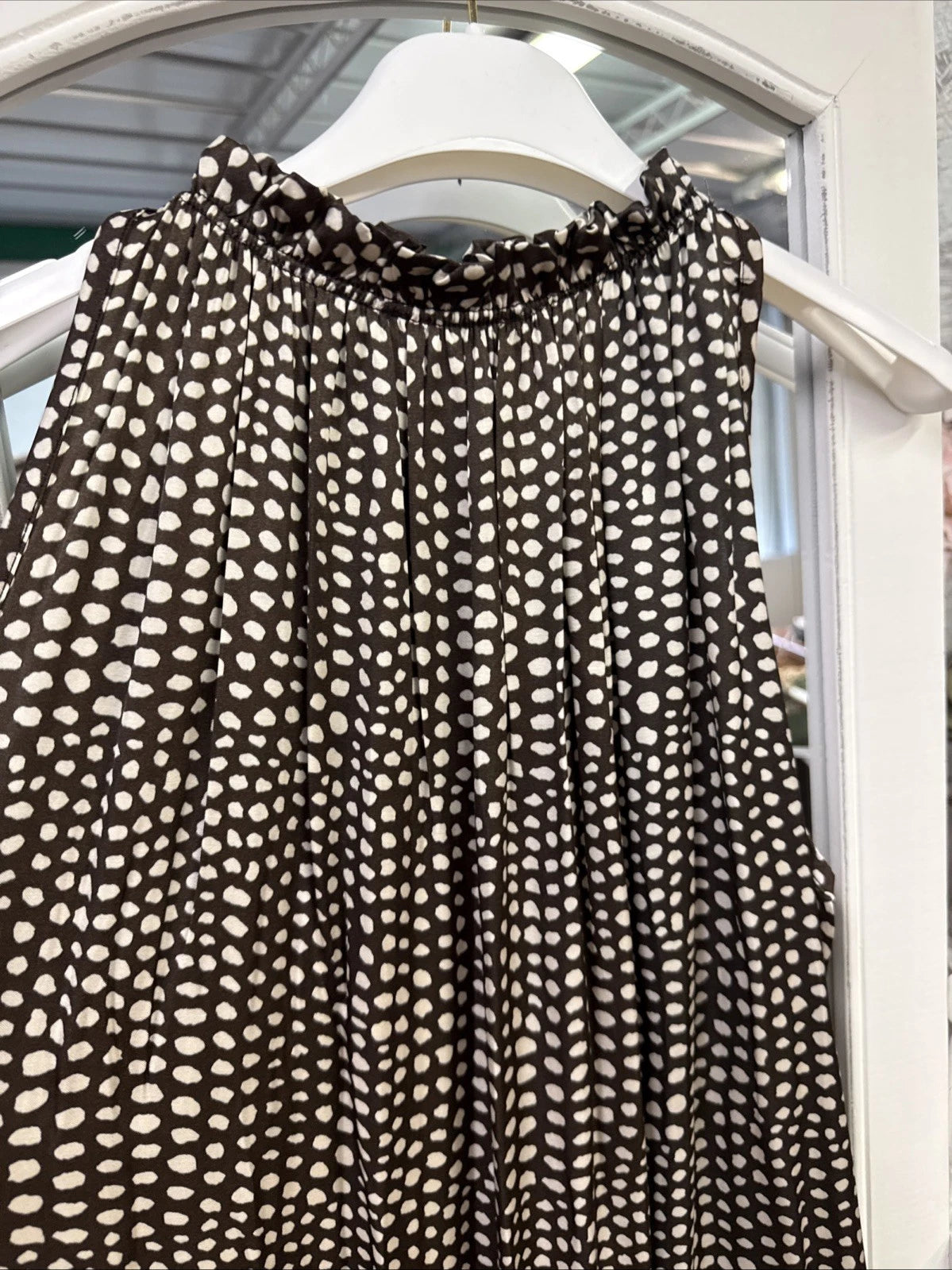 vestito donna lungo fantasia moka avorio Altamira Milano