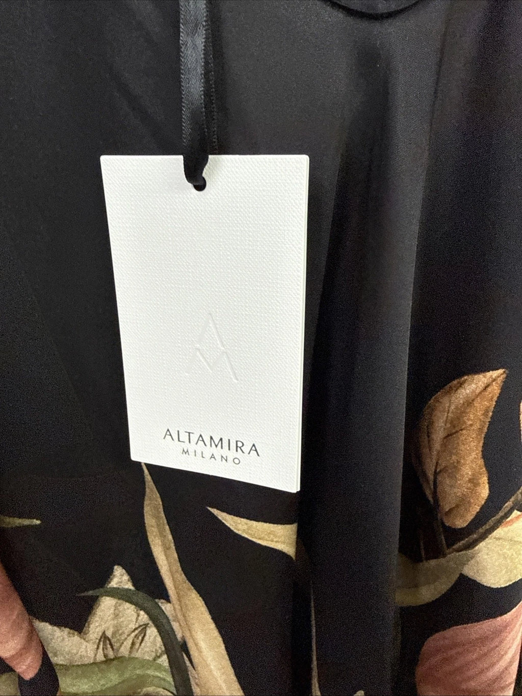 Vestito Lungo Fantasia floreale nero e bianco
