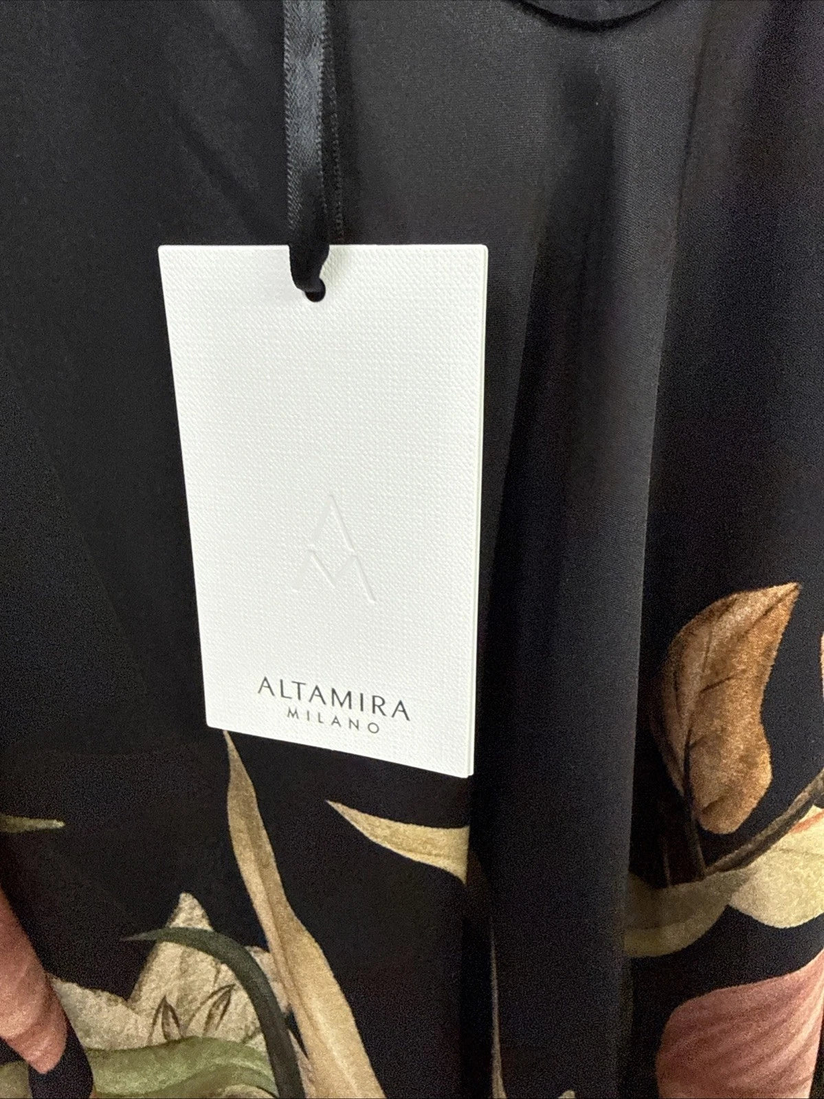 Vestito Lungo Fantasia floreale nero e bianco