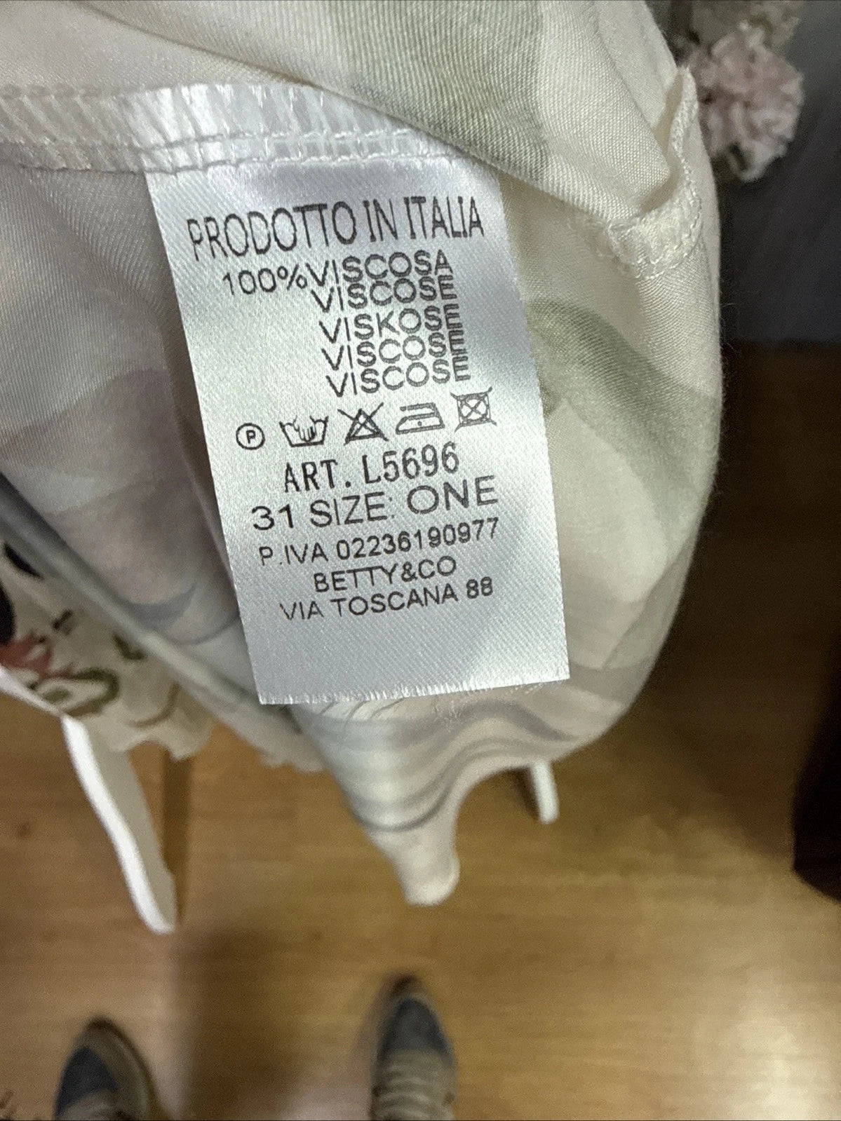 Vestito Lungo Fantasia floreale nero e bianco