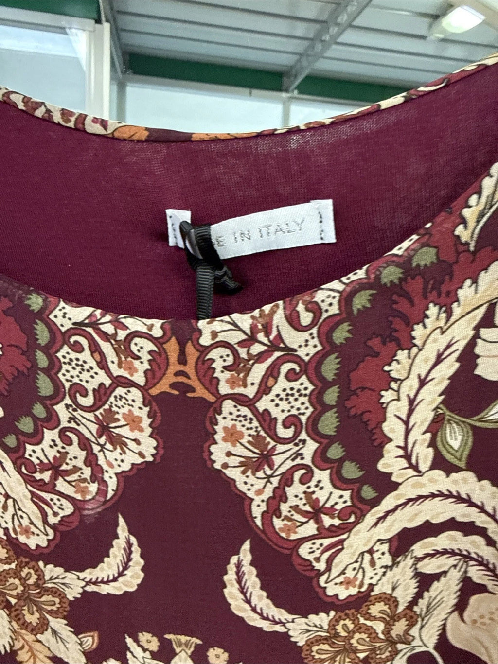 Blusa morbida seta e viscosa Fantasia Bordo