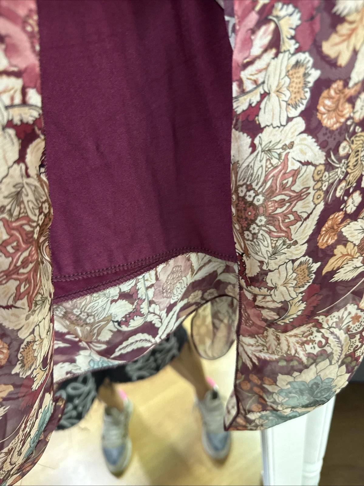 Blusa morbida seta e viscosa Fantasia Bordo