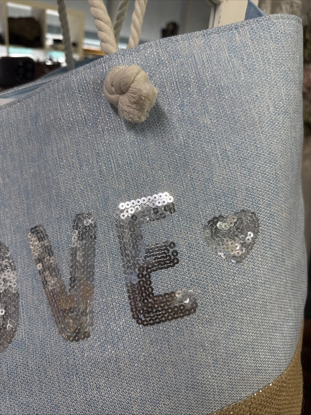 Borsa spiaggia shopping estate Cotone scritta Love Alex Max